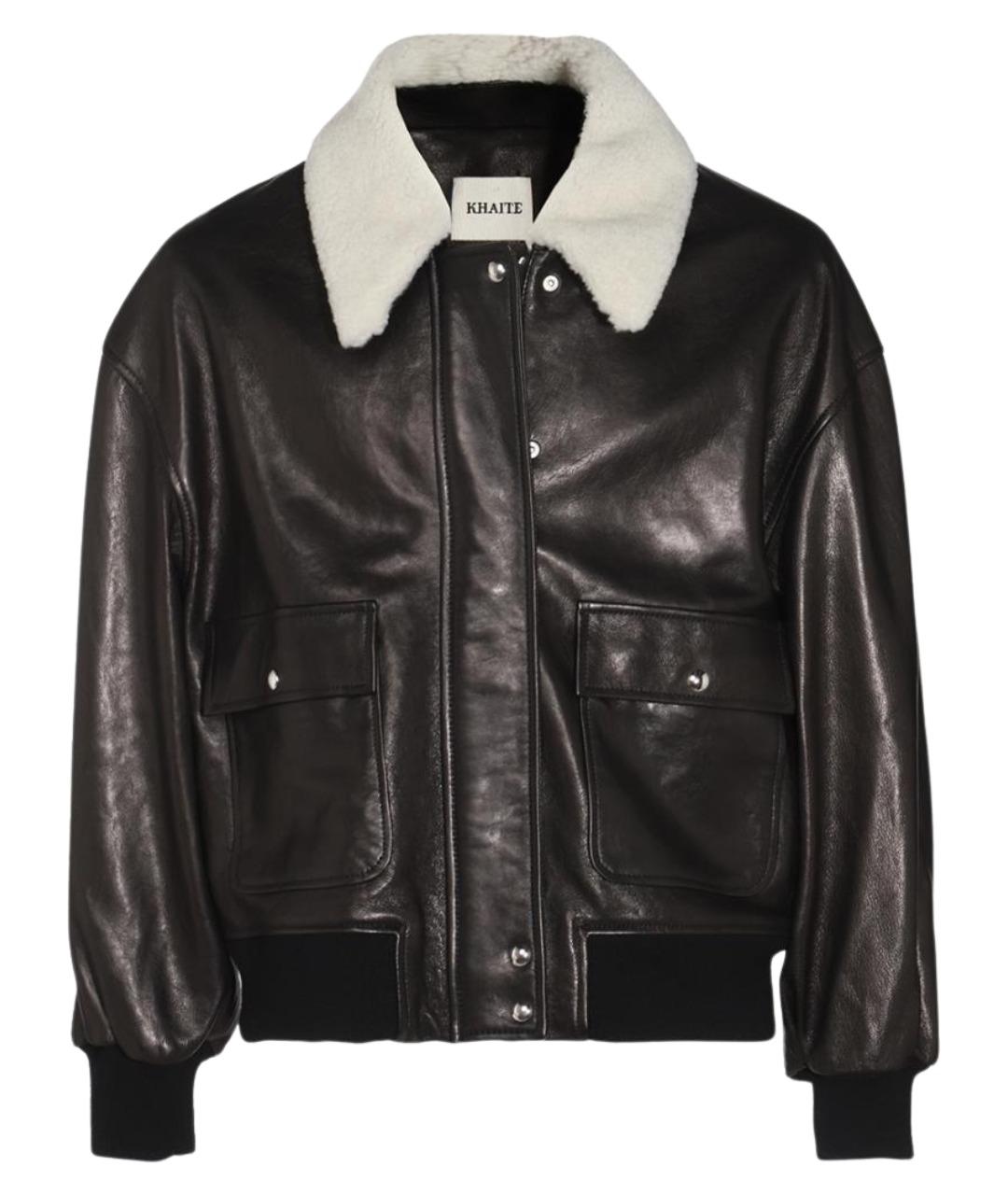 KHAITE Черная кожаная куртка, фото 1