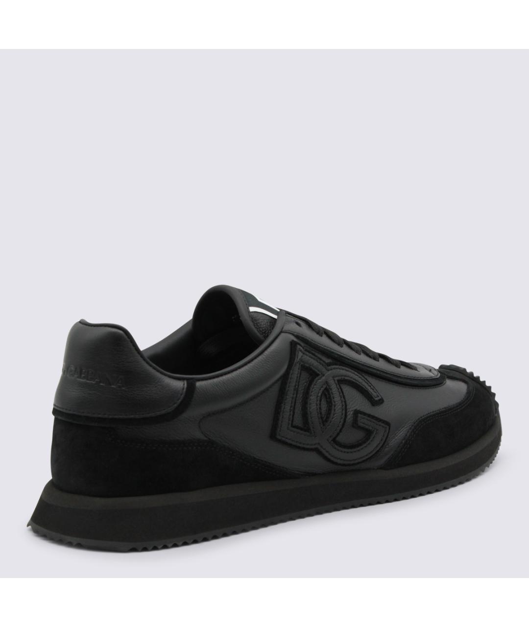 DOLCE&GABBANA Черные кожаные низкие кроссовки / кеды, фото 3