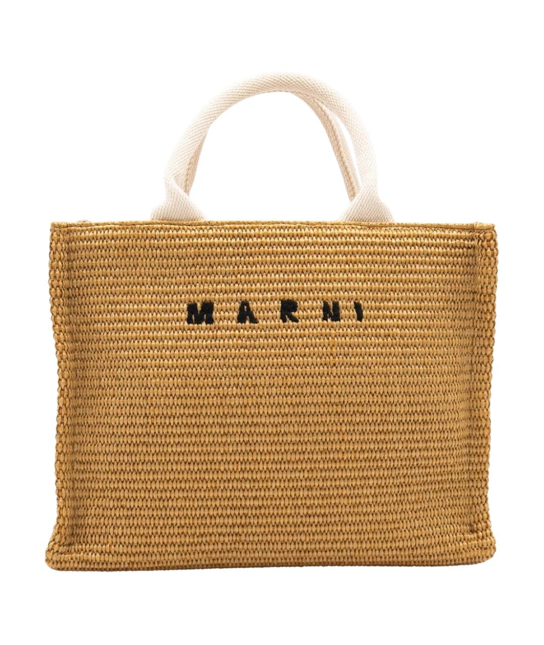 MARNI Бежевая хлопковая сумка тоут, фото 1