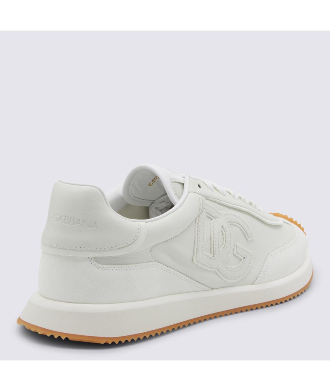 DOLCE&GABBANA Белые кожаные низкие кроссовки / кеды, фото 3