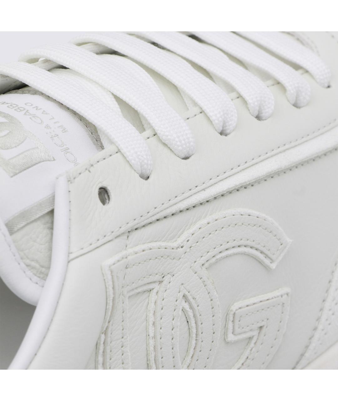 DOLCE&GABBANA Белые кожаные низкие кроссовки / кеды, фото 4