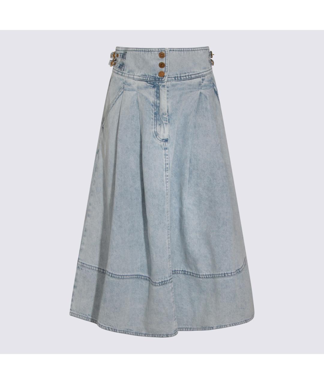 ZIMMERMANN Голубая хлопковая юбка миди, фото 4