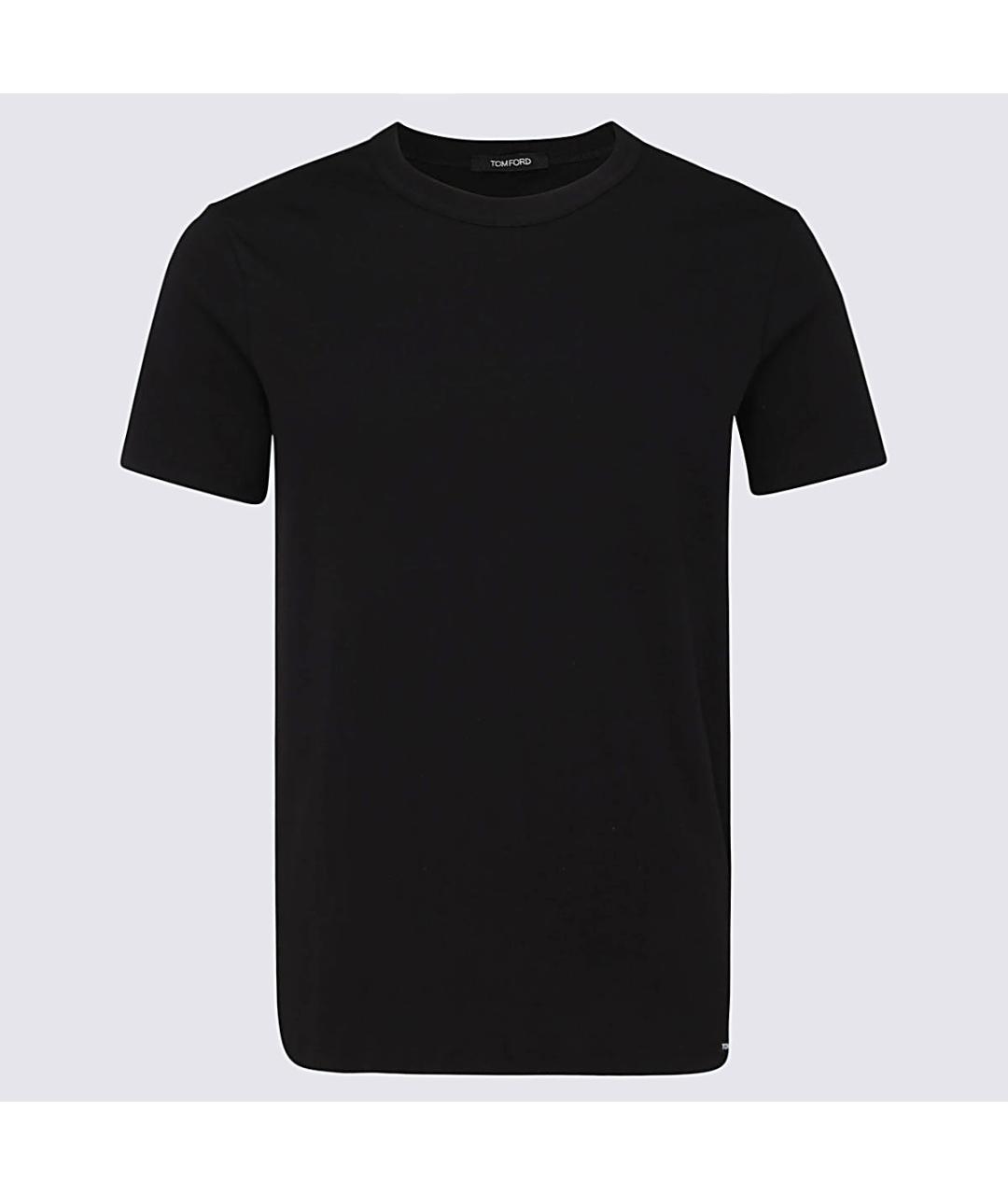 TOM FORD Черная хлопко-эластановая футболка, фото 3