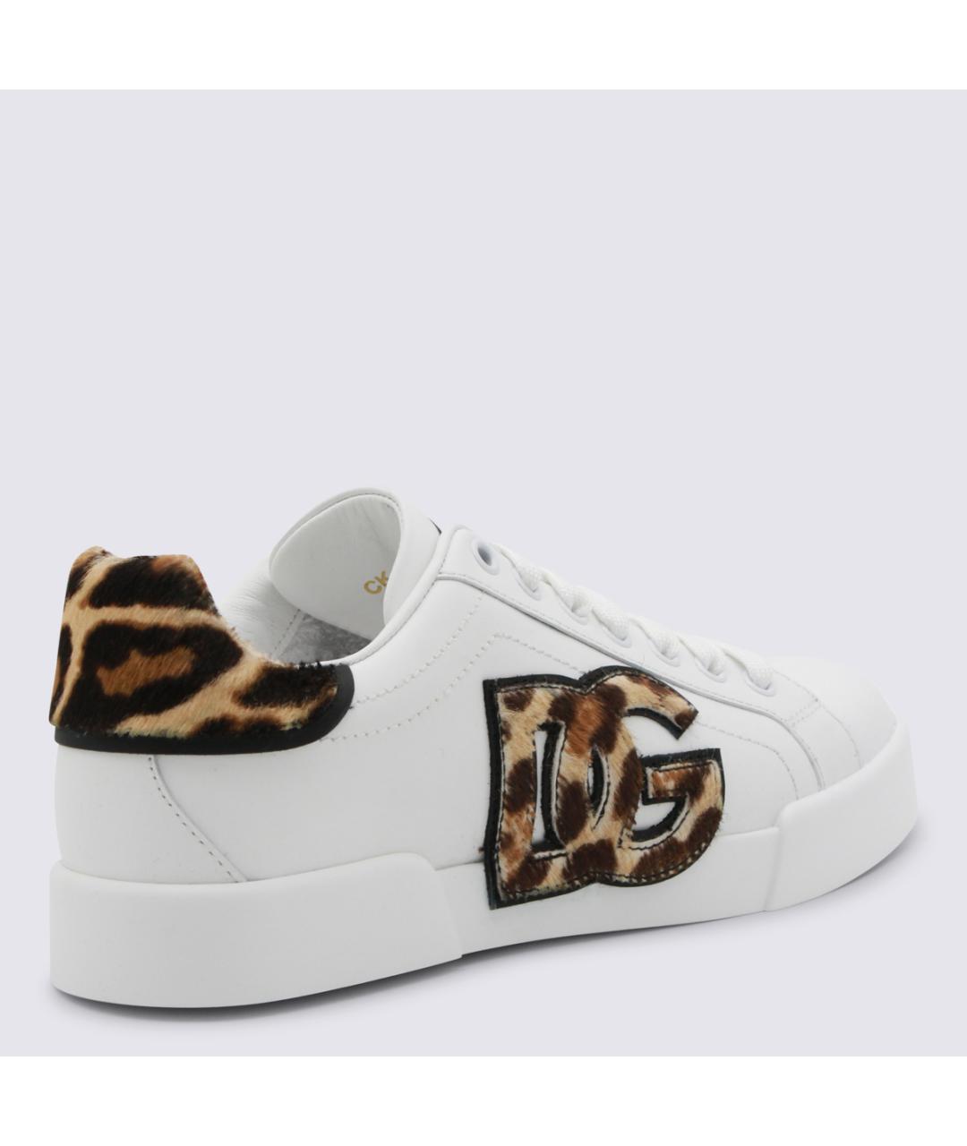 DOLCE&GABBANA Черные кожаные кроссовки, фото 3