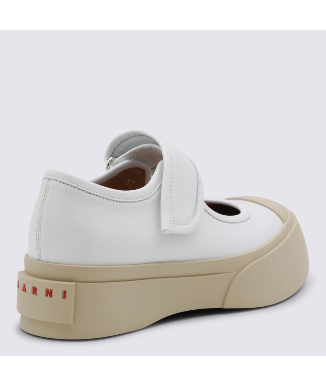 MARNI Белые кожаные кроссовки, фото 3