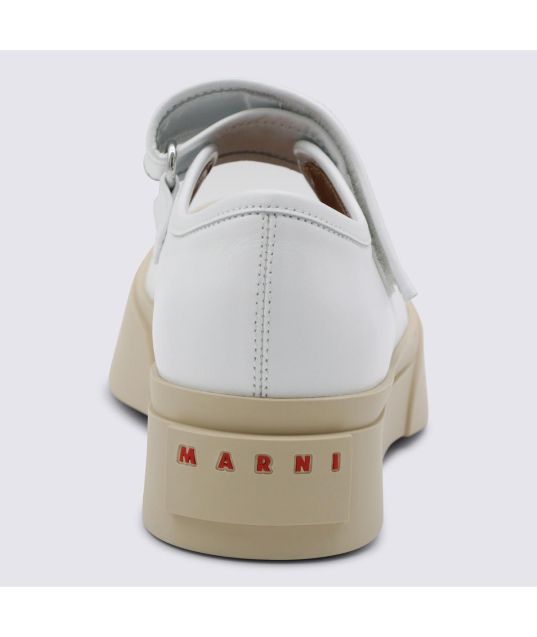 MARNI Белые кожаные кроссовки, фото 4