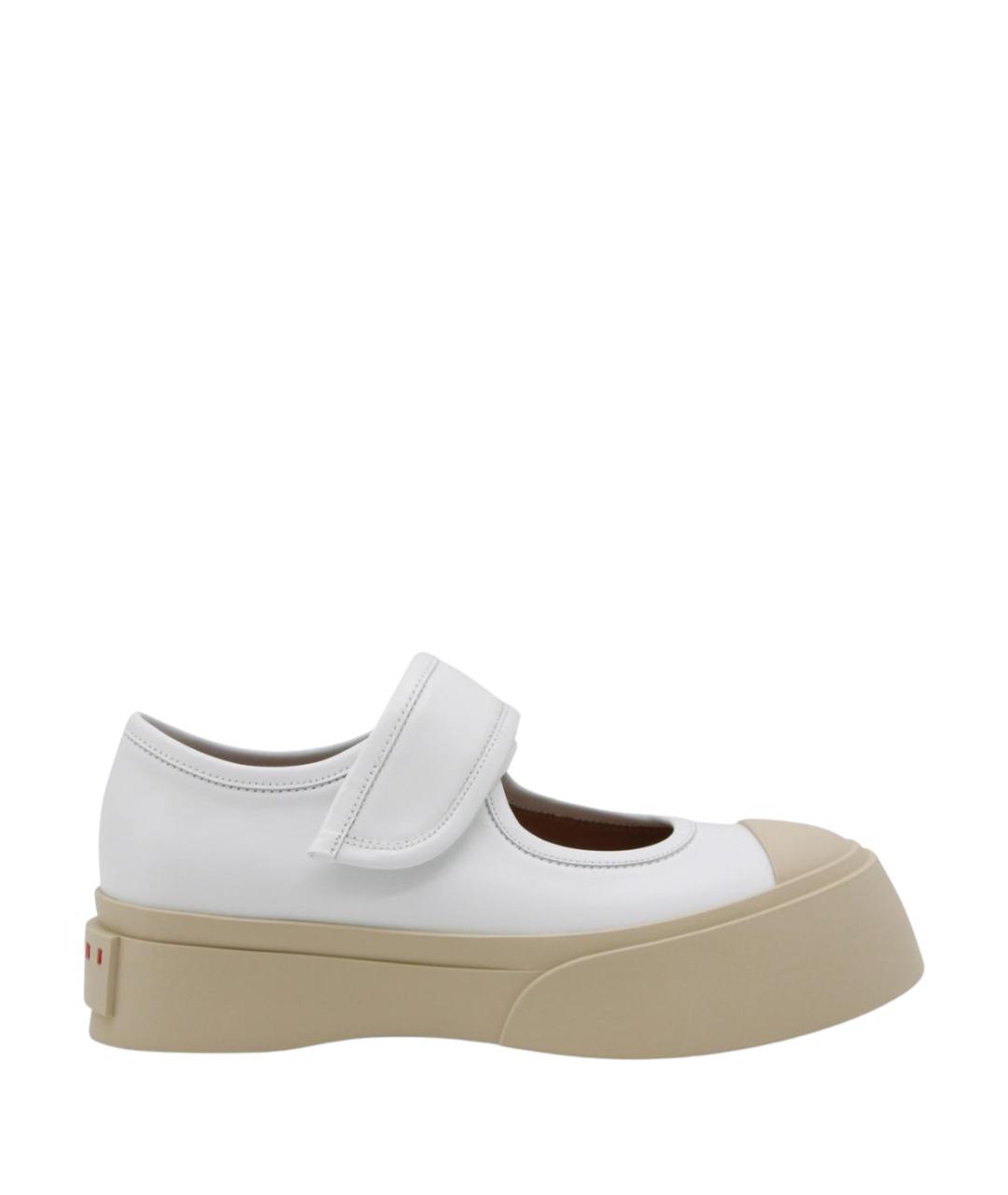 MARNI Белые кожаные кроссовки, фото 1