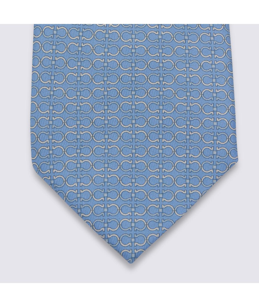 FERRAGAMO Синий шелковый галстук, фото 2