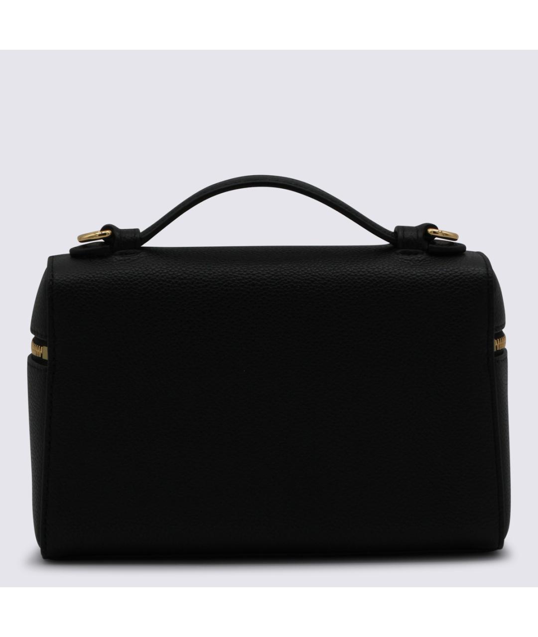 TORY BURCH Черная кожаная сумка с короткими ручками, фото 3