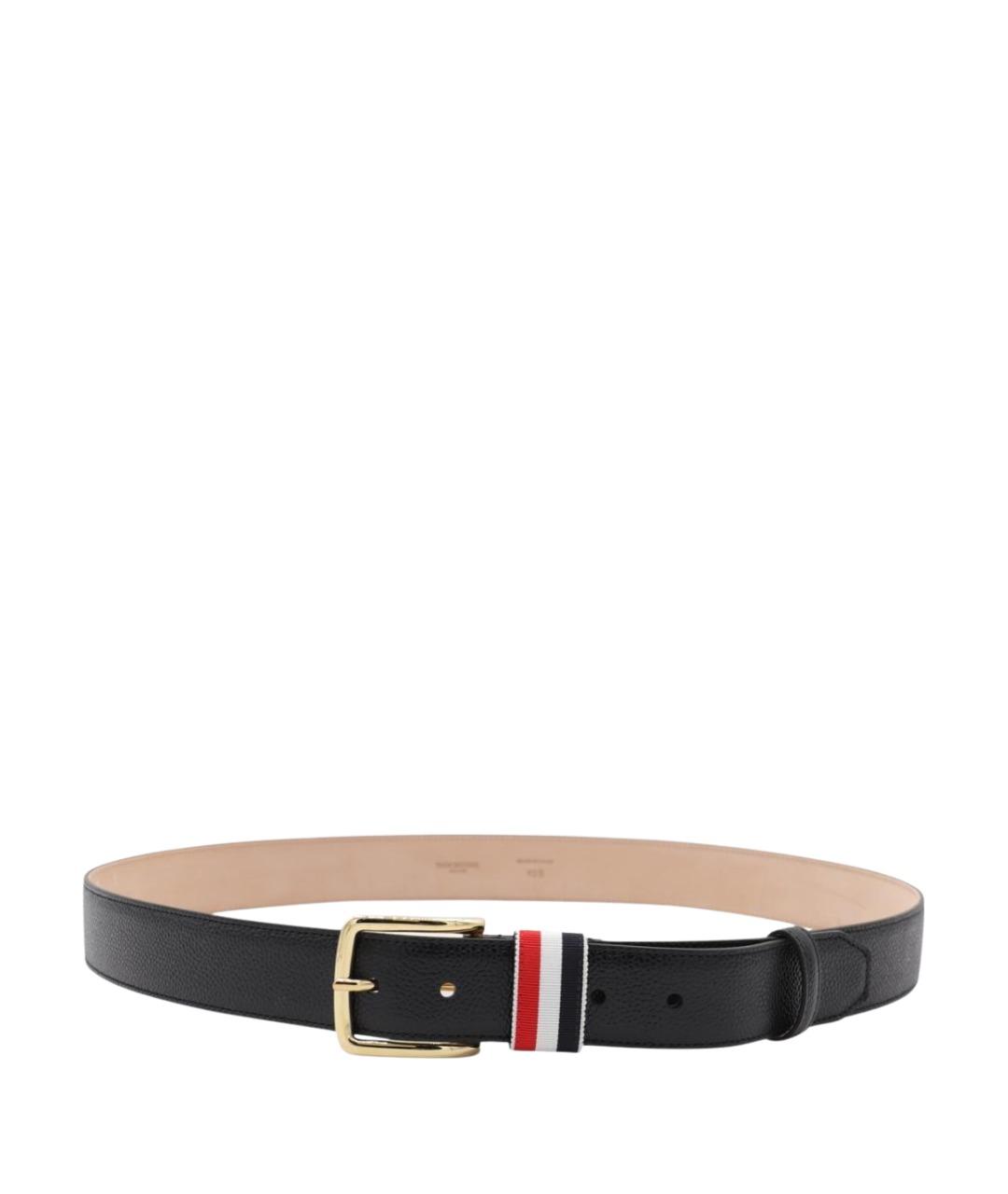 THOM BROWNE Черный кожаный ремень, фото 1