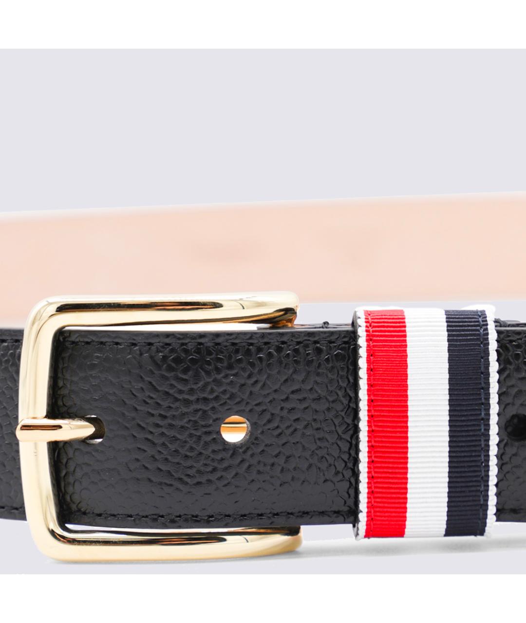 THOM BROWNE Черный кожаный ремень, фото 2