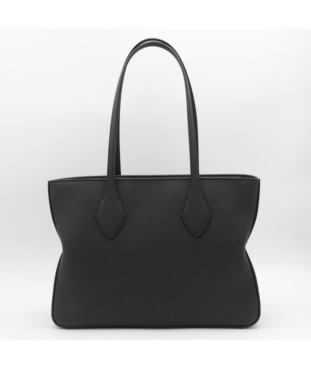 FERRAGAMO Черная кожаная сумка тоут, фото 2