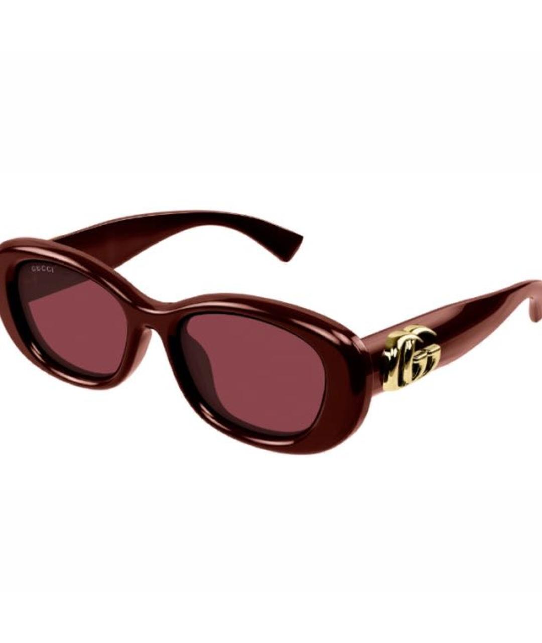 GUCCI Бордовые пластиковые солнцезащитные очки, фото 2