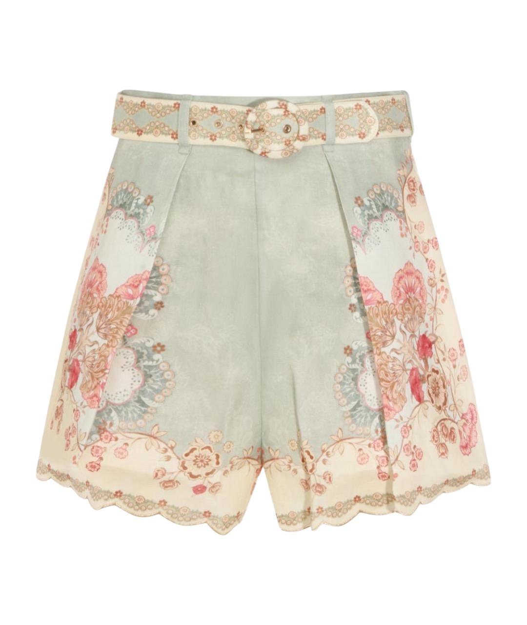 ZIMMERMANN Мульти льняные шорты, фото 1