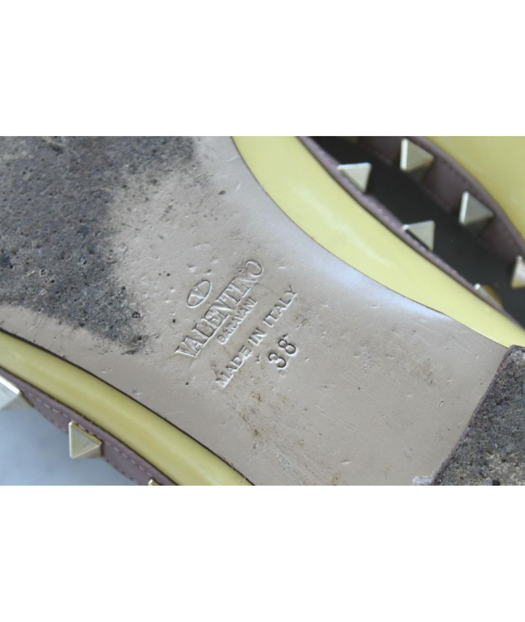 VALENTINO Желтые балетки из лакированной кожи, фото 8