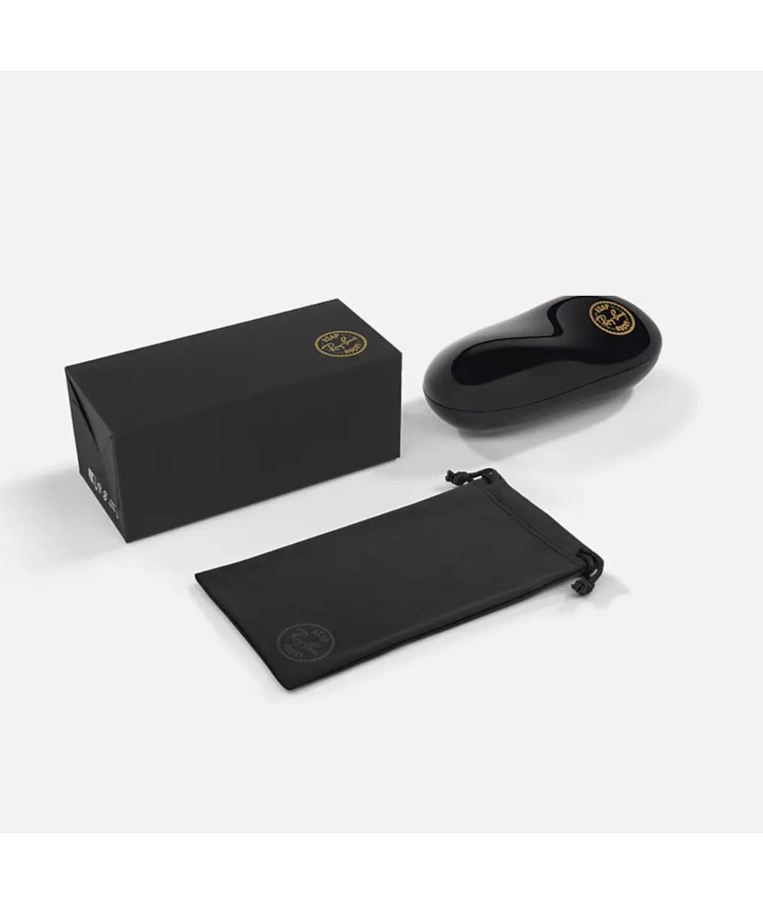 RAY BAN Черные пластиковые солнцезащитные очки, фото 4