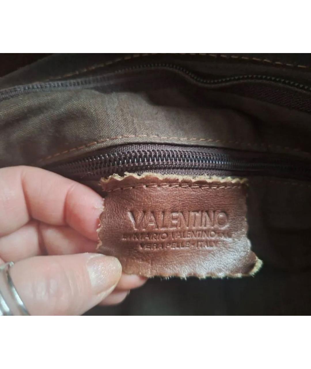 VALENTINO Коричневая замшевая сумка через плечо, фото 4