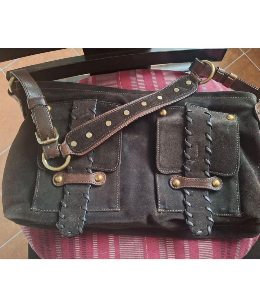 VALENTINO Коричневая замшевая сумка через плечо, фото 3