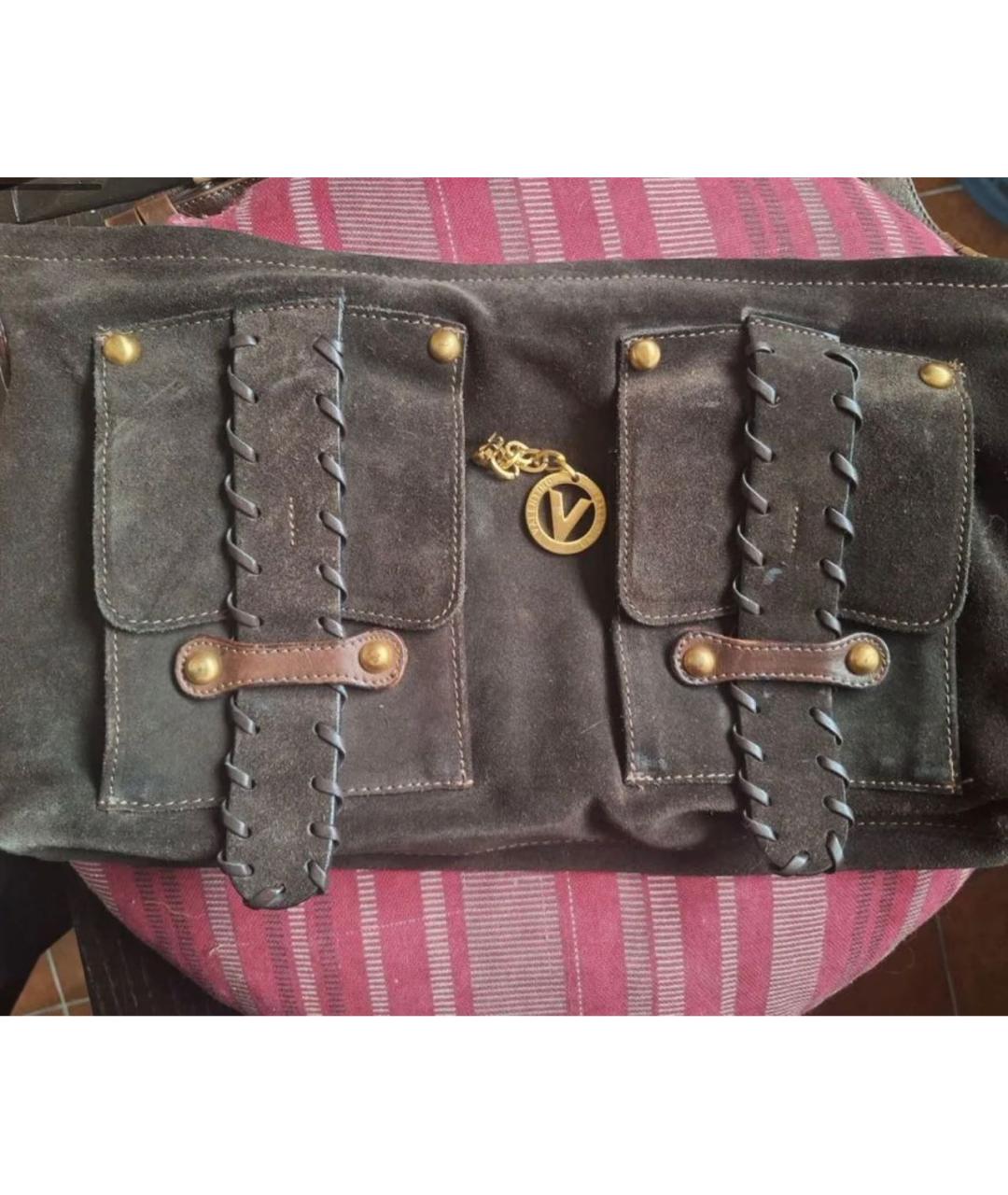 VALENTINO Коричневая замшевая сумка через плечо, фото 2