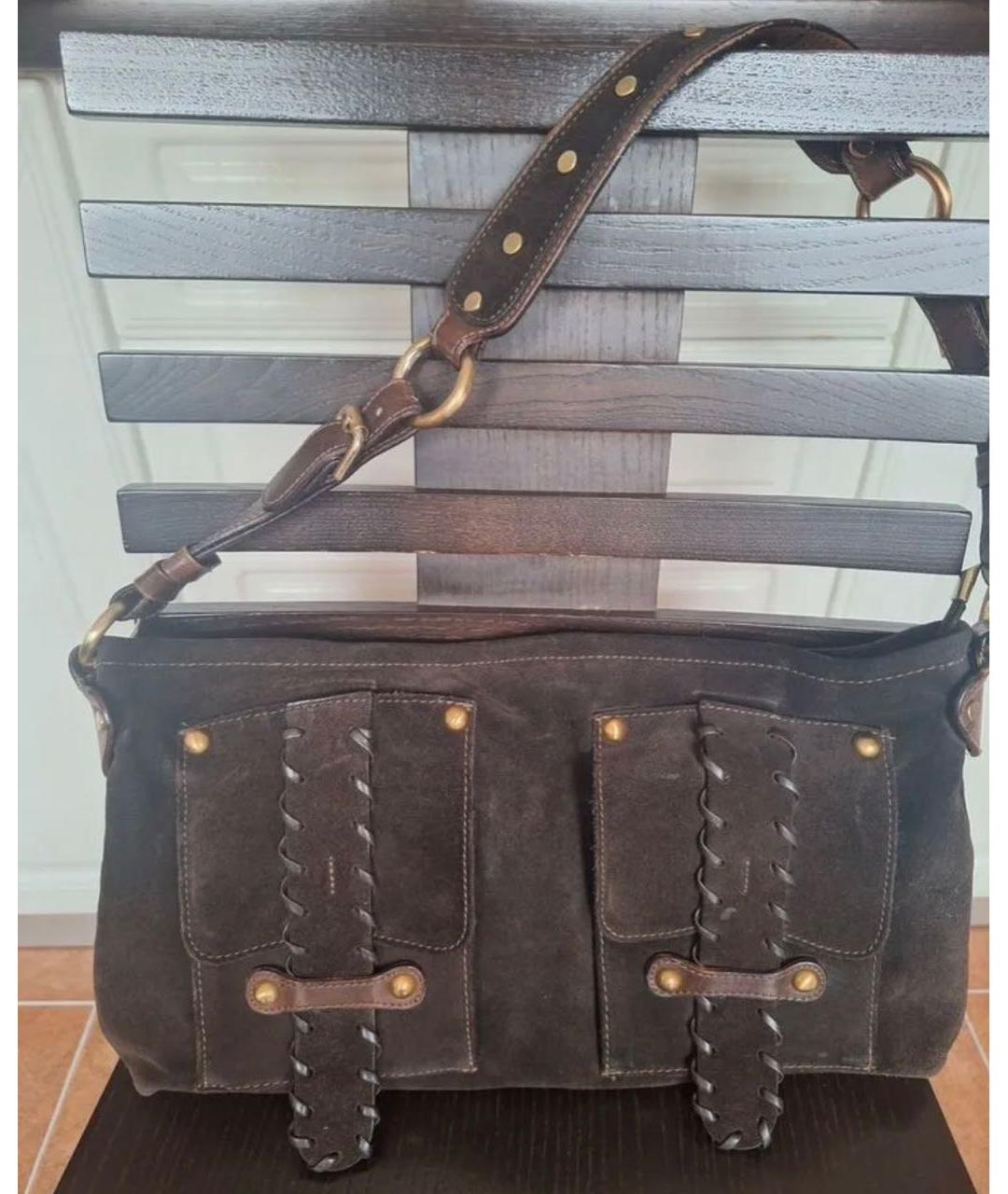 VALENTINO Коричневая замшевая сумка через плечо, фото 6