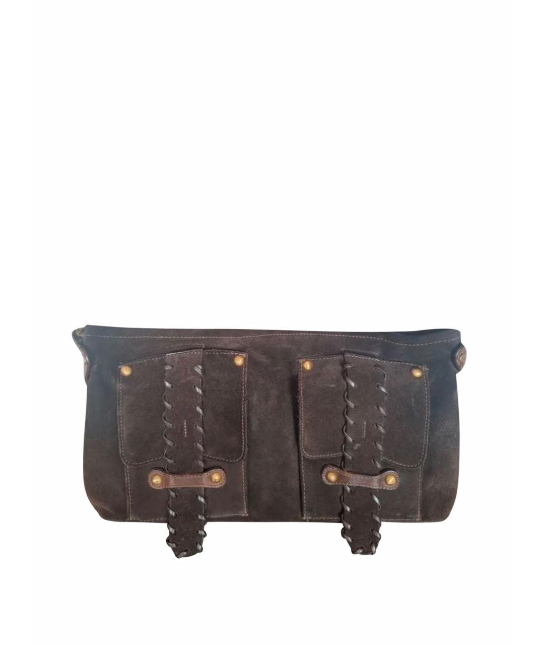 VALENTINO Коричневая замшевая сумка через плечо, фото 1