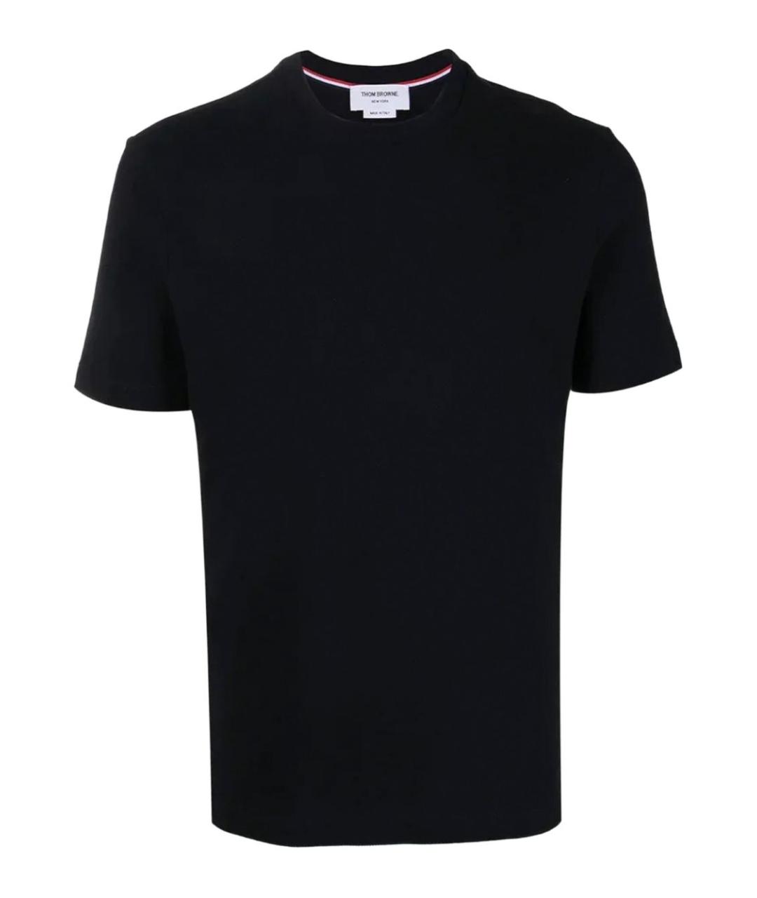 THOM BROWNE Синяя хлопковая футболка, фото 1