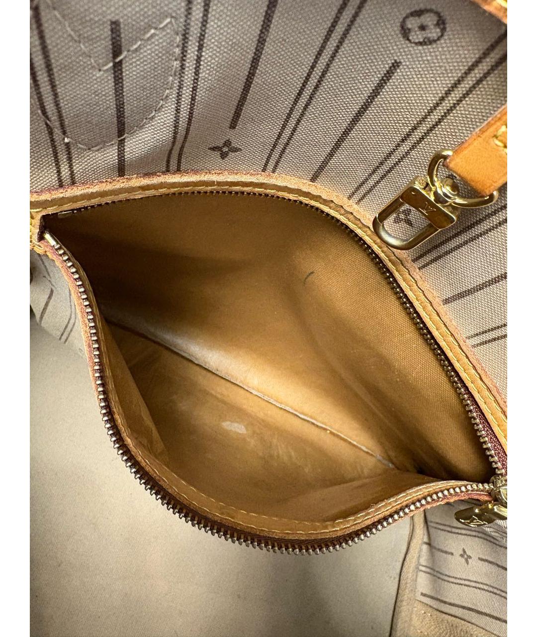 LOUIS VUITTON Коричневая кожаная сумка тоут, фото 6