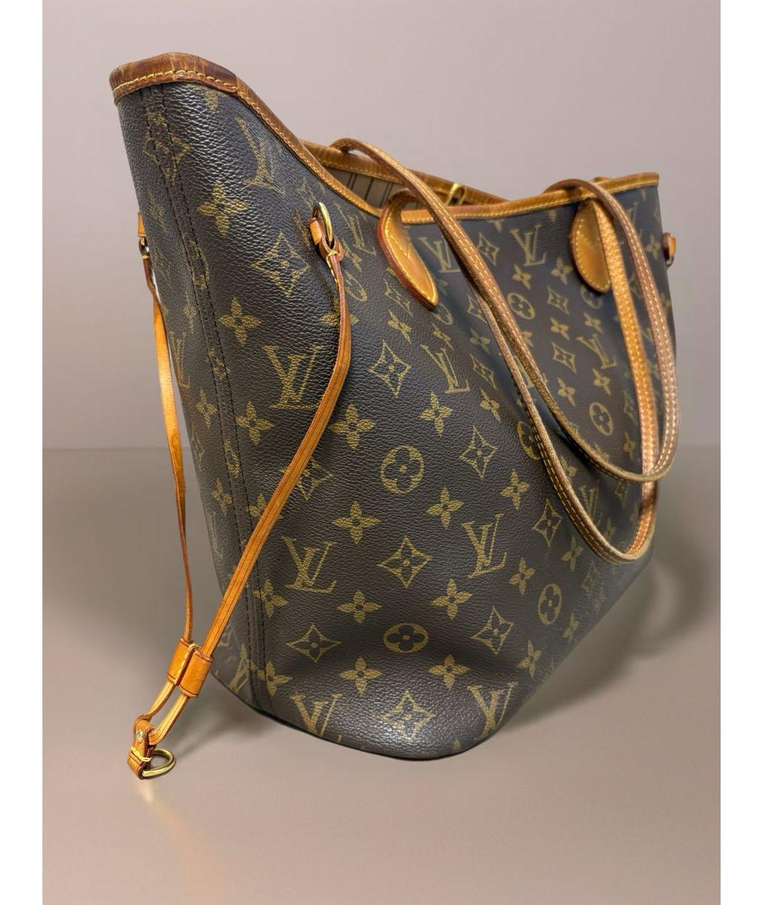 LOUIS VUITTON Коричневая кожаная сумка тоут, фото 2