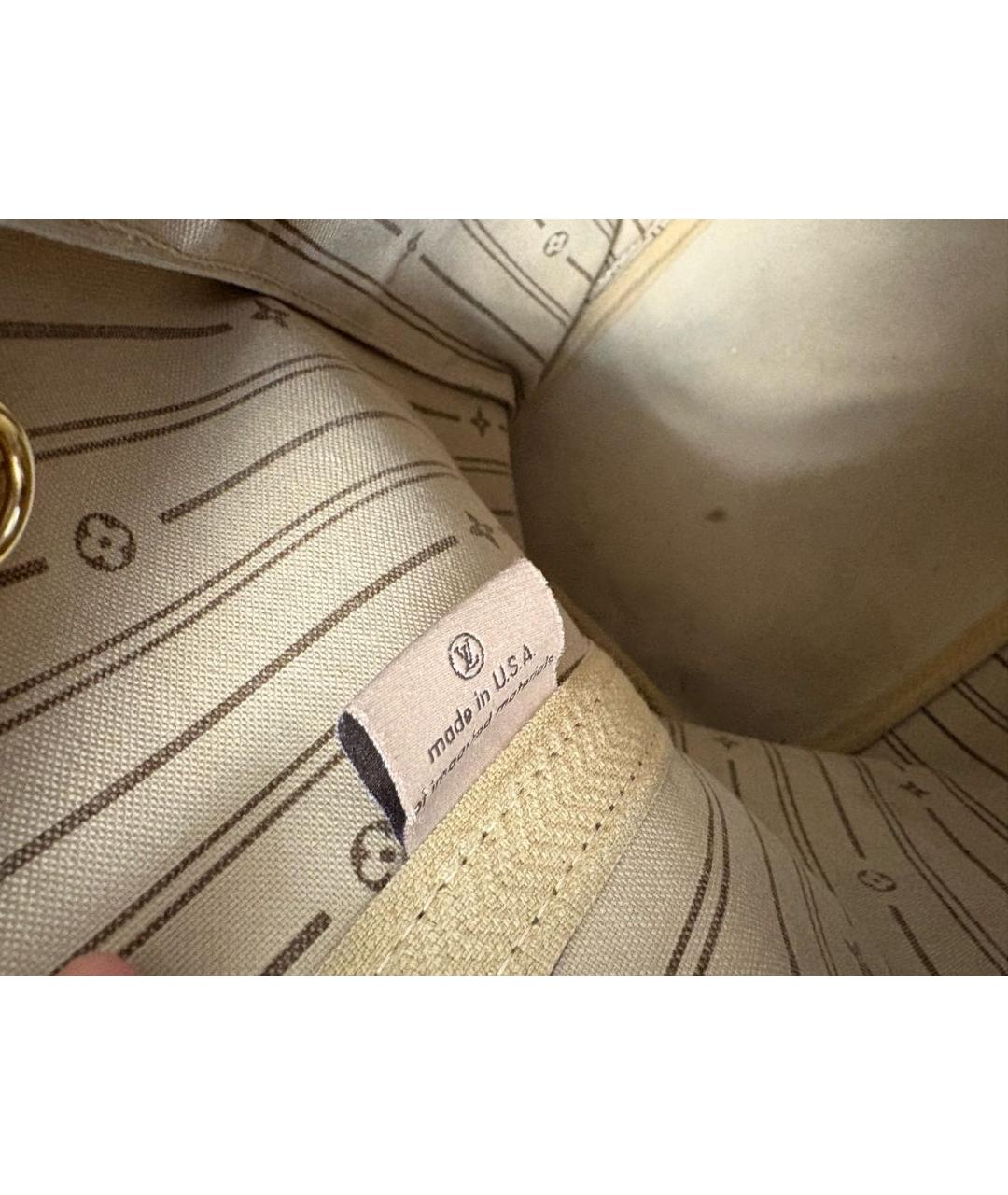 LOUIS VUITTON Коричневая кожаная сумка тоут, фото 5