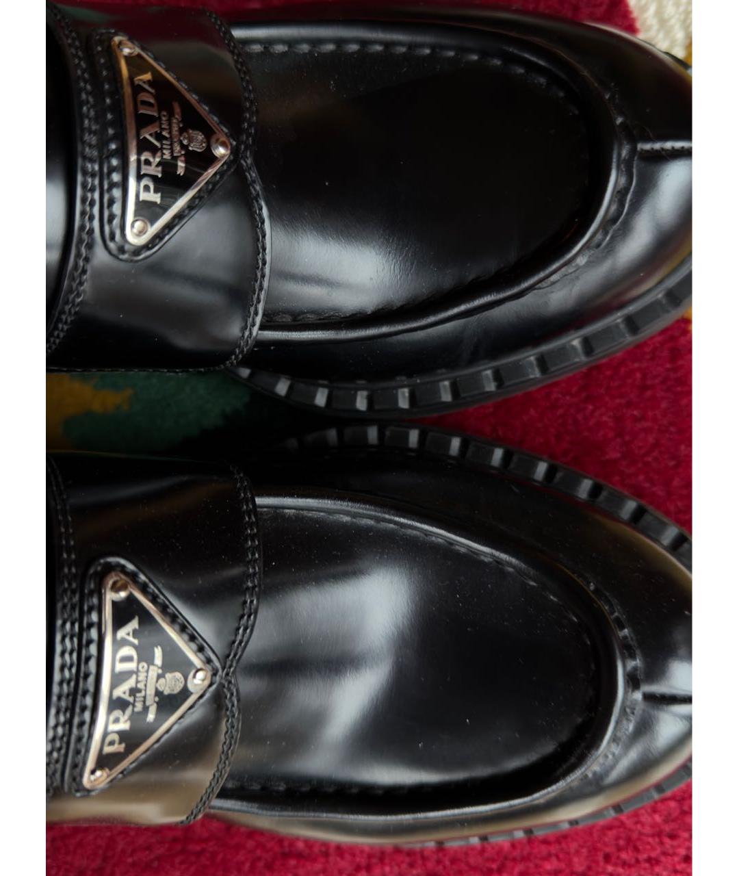 PRADA Черные кожаные лоферы, фото 7