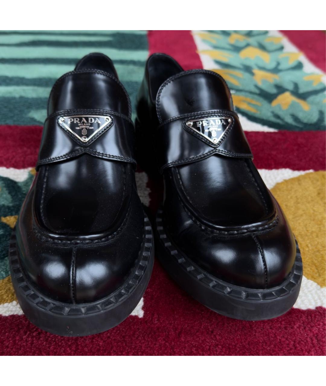 PRADA Черные кожаные лоферы, фото 2