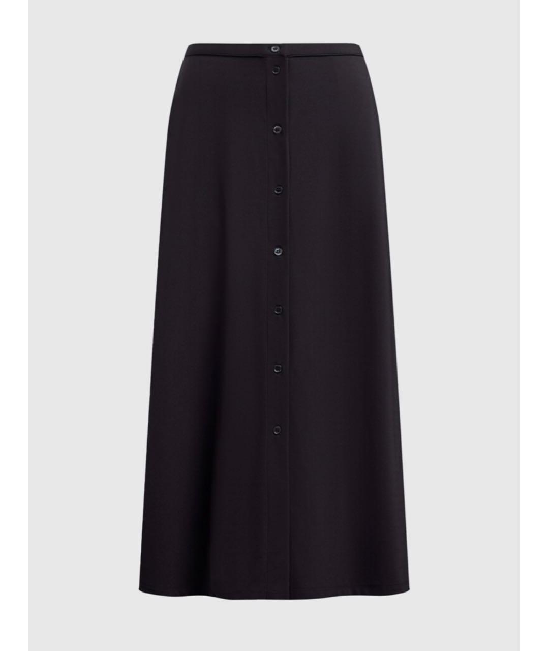 12 STOREEZ Черная полиамидовая юбка миди, фото 4