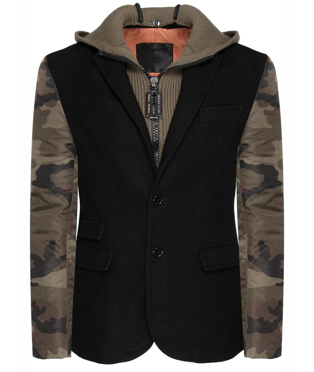 PHILIPP PLEIN Хаки шерстяная куртка, фото 1