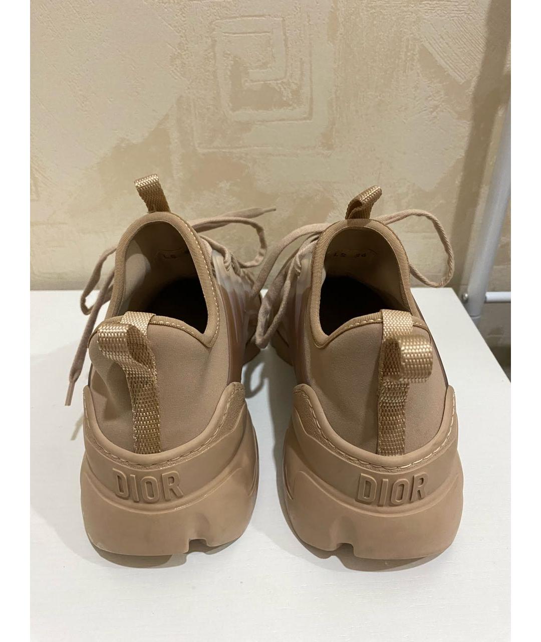 CHRISTIAN DIOR Бежевые текстильные кроссовки, фото 5