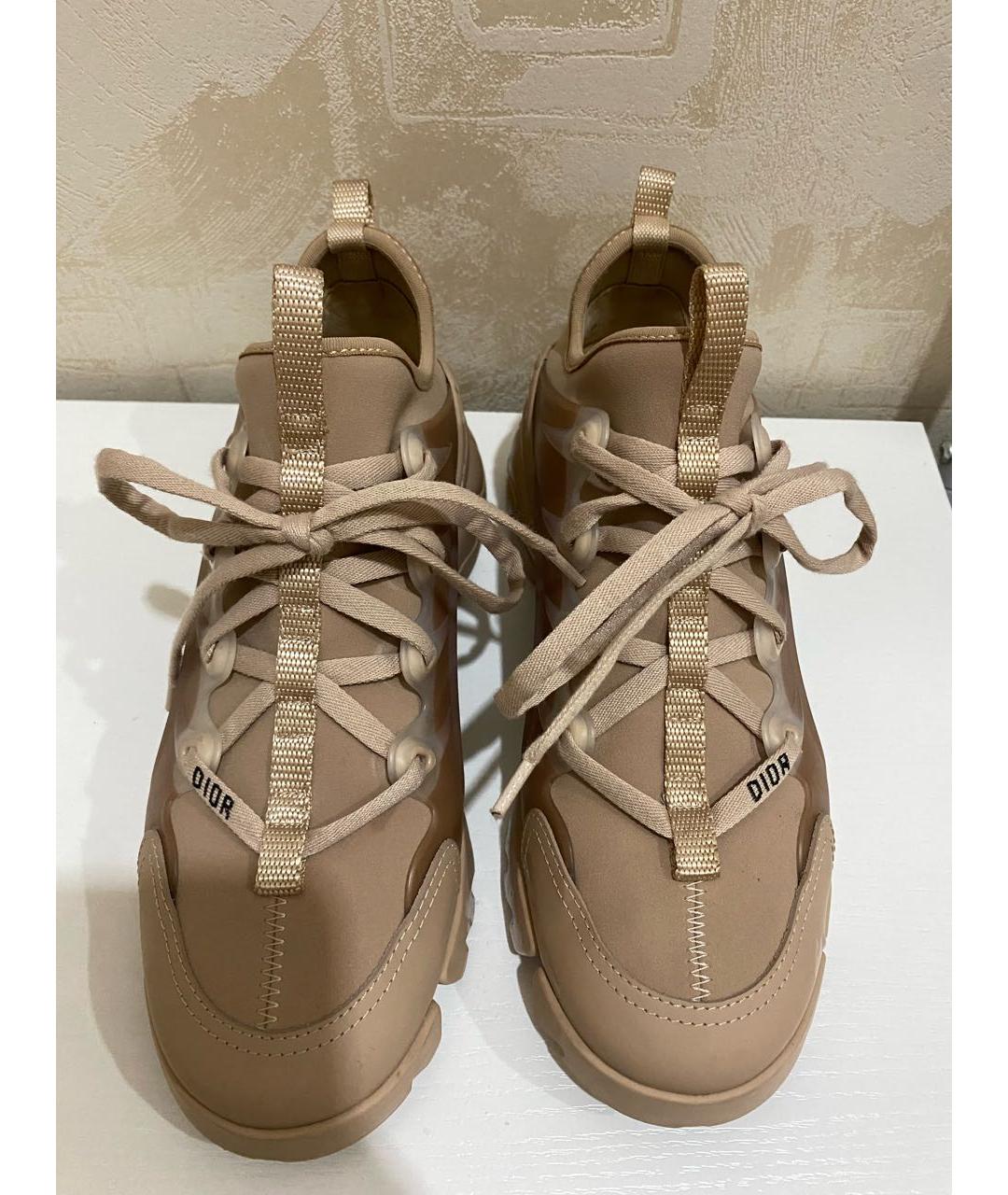 CHRISTIAN DIOR Бежевые текстильные кроссовки, фото 3