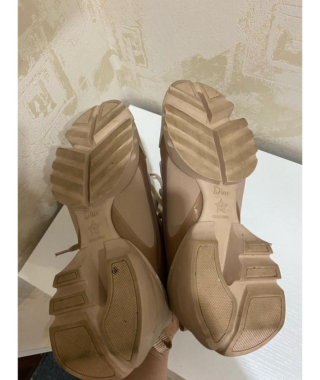CHRISTIAN DIOR Бежевые текстильные кроссовки, фото 8