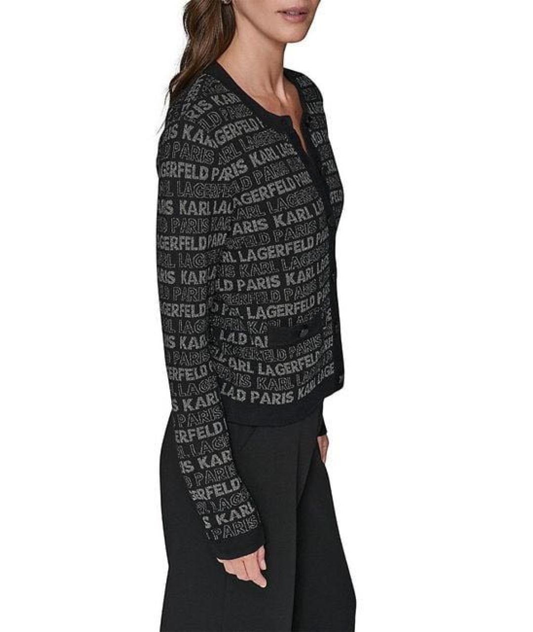 KARL LAGERFELD Черный хлопковый кардиган, фото 4