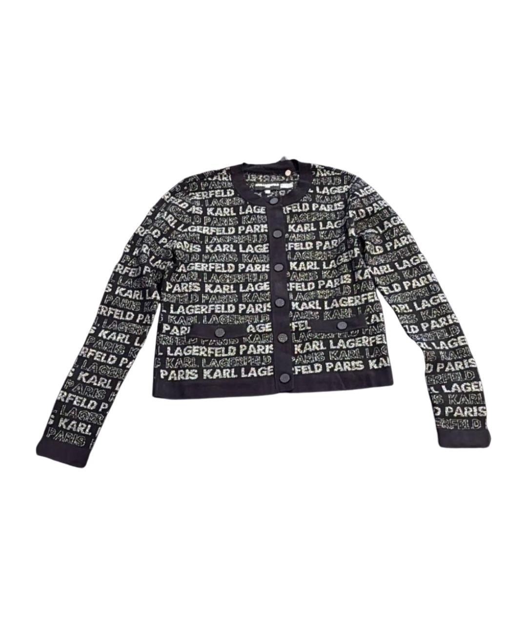 KARL LAGERFELD Черный хлопковый кардиган, фото 1