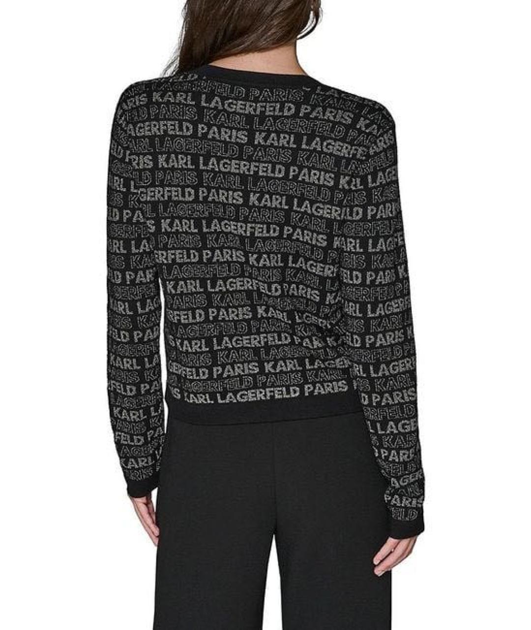 KARL LAGERFELD Черный хлопковый кардиган, фото 3