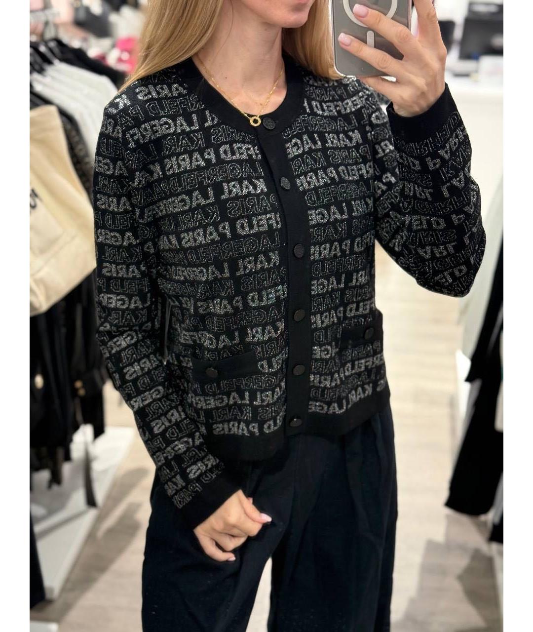 KARL LAGERFELD Черный хлопковый кардиган, фото 6