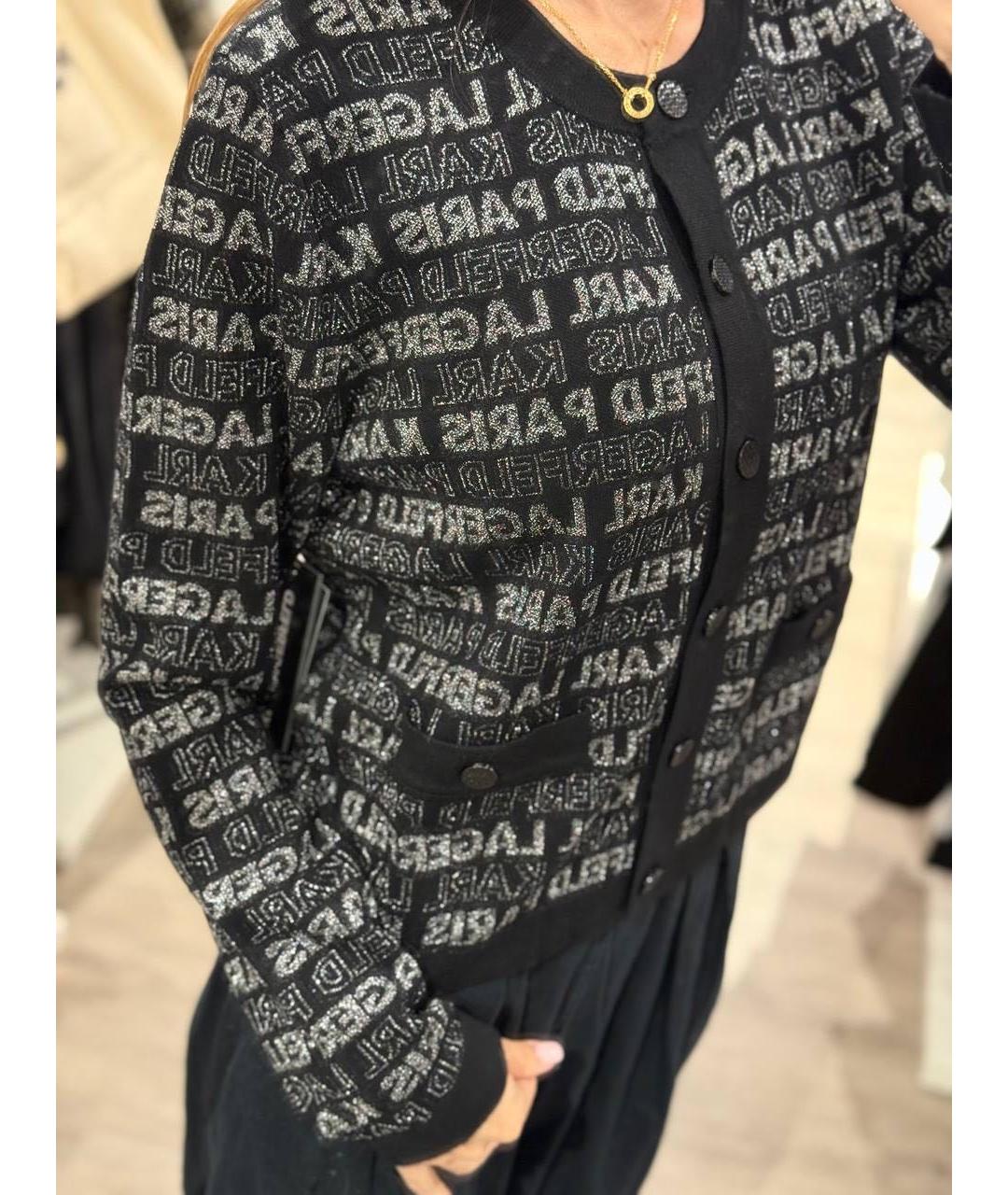 KARL LAGERFELD Черный хлопковый кардиган, фото 7