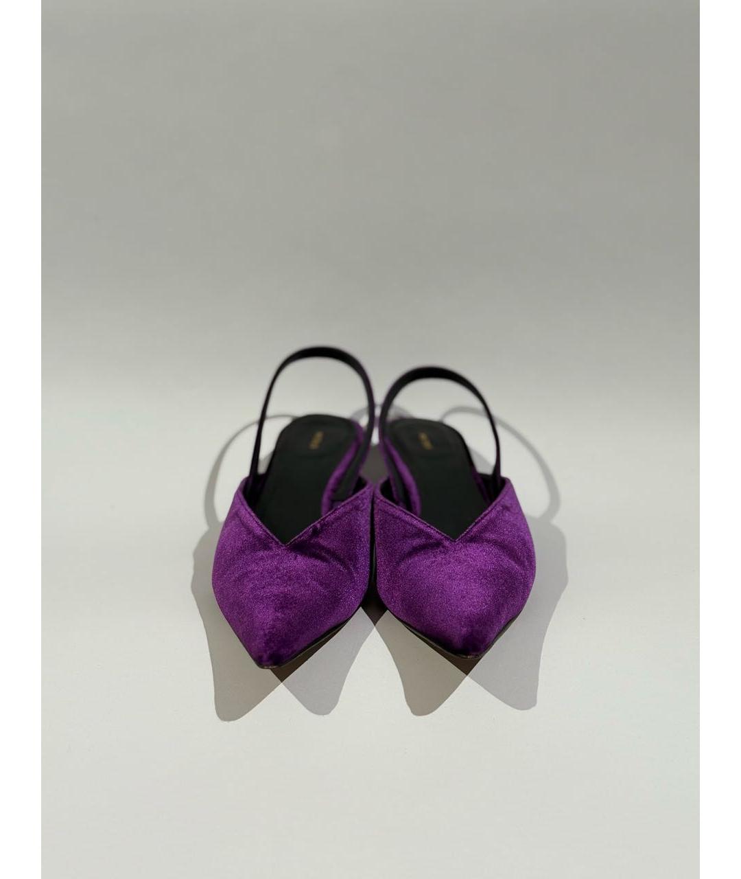 NEOUS Фиолетовые текстильные лодочки на низком каблуке, фото 2