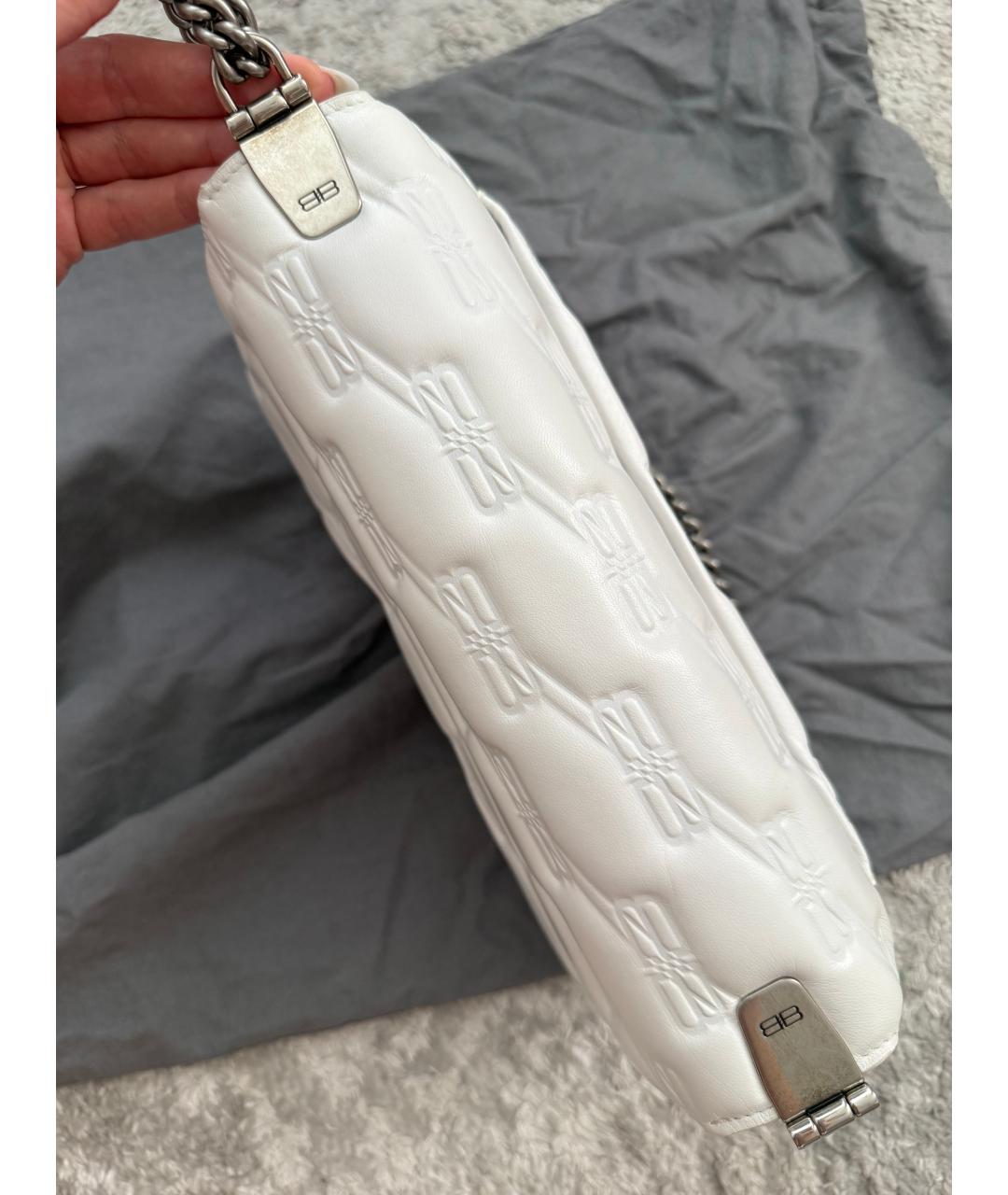 BALENCIAGA Белая кожаная сумка через плечо, фото 2