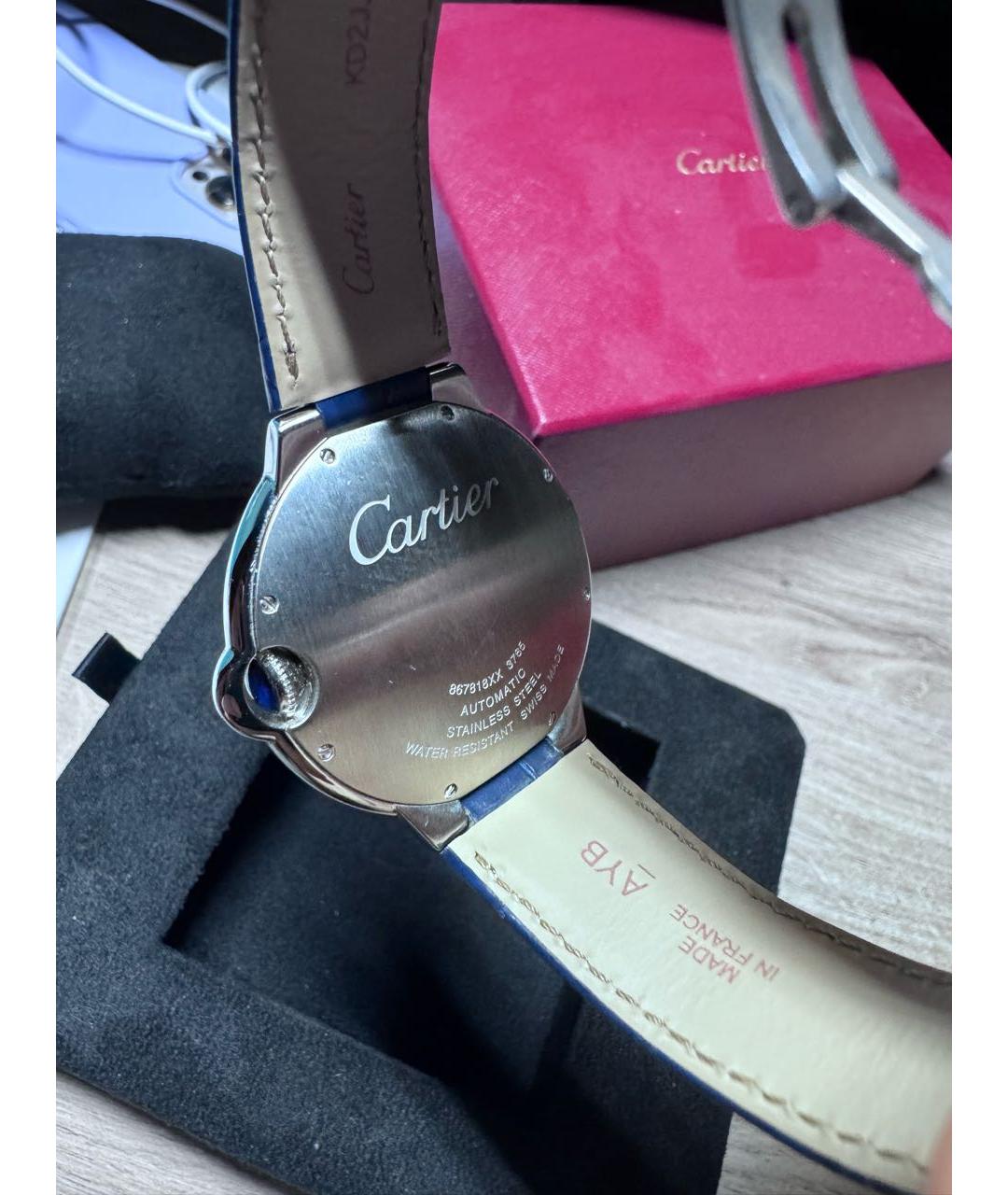 CARTIER Темно-синие металлические часы, фото 5