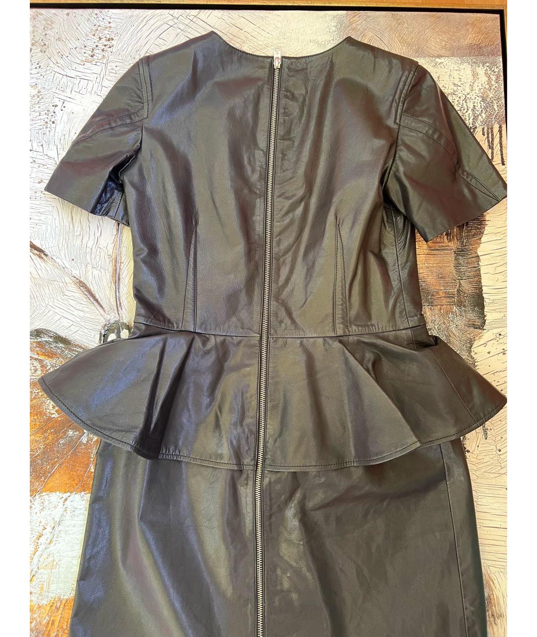 MCQ ALEXANDER MCQUEEN Черное кожаное повседневное платье, фото 2