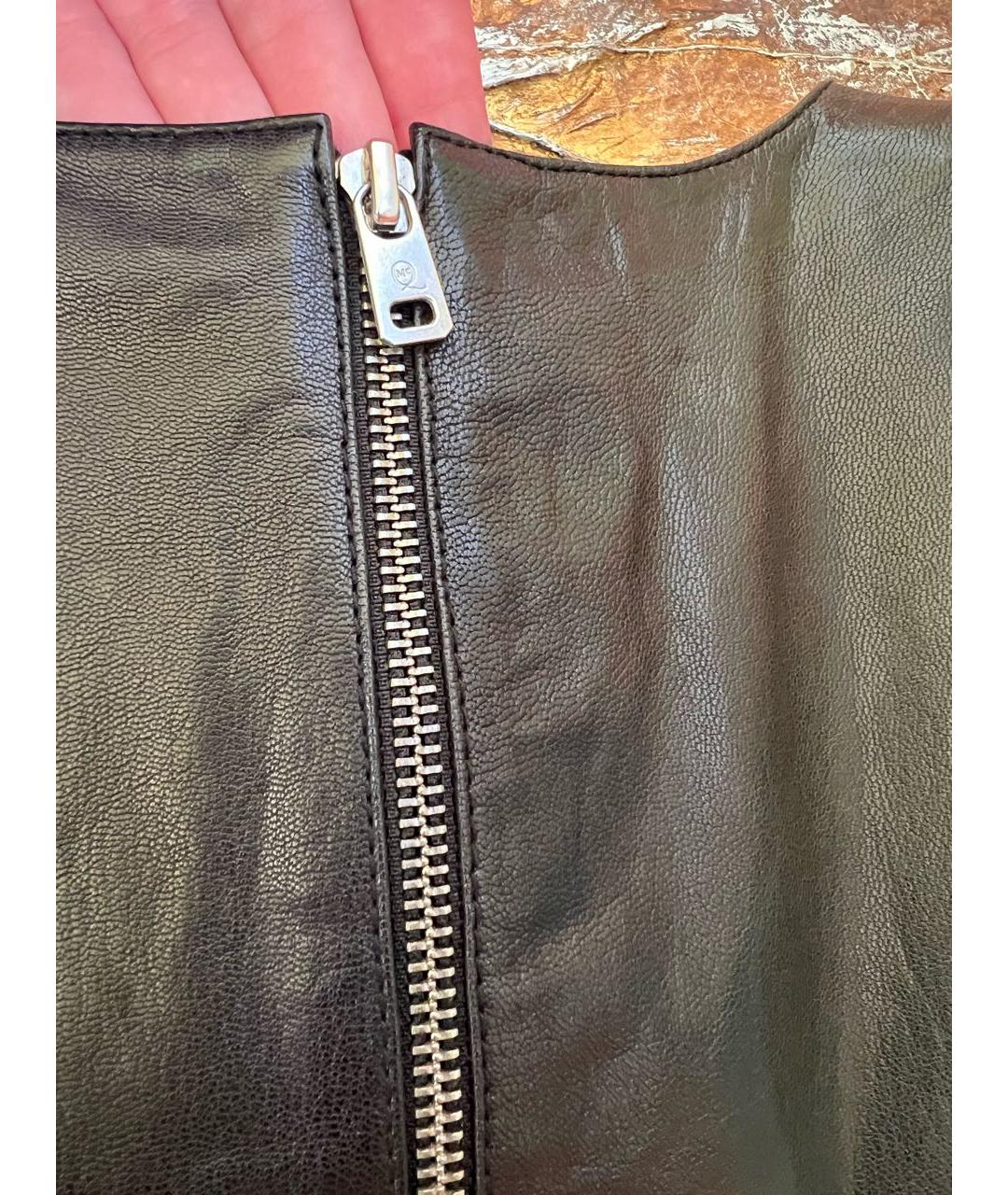 MCQ ALEXANDER MCQUEEN Черное кожаное повседневное платье, фото 5