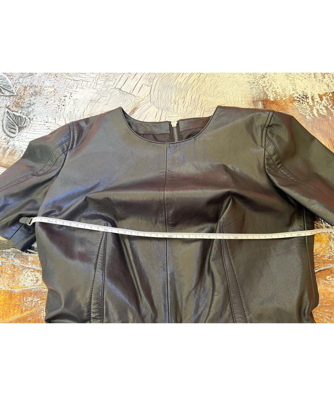 MCQ ALEXANDER MCQUEEN Черное кожаное повседневное платье, фото 6