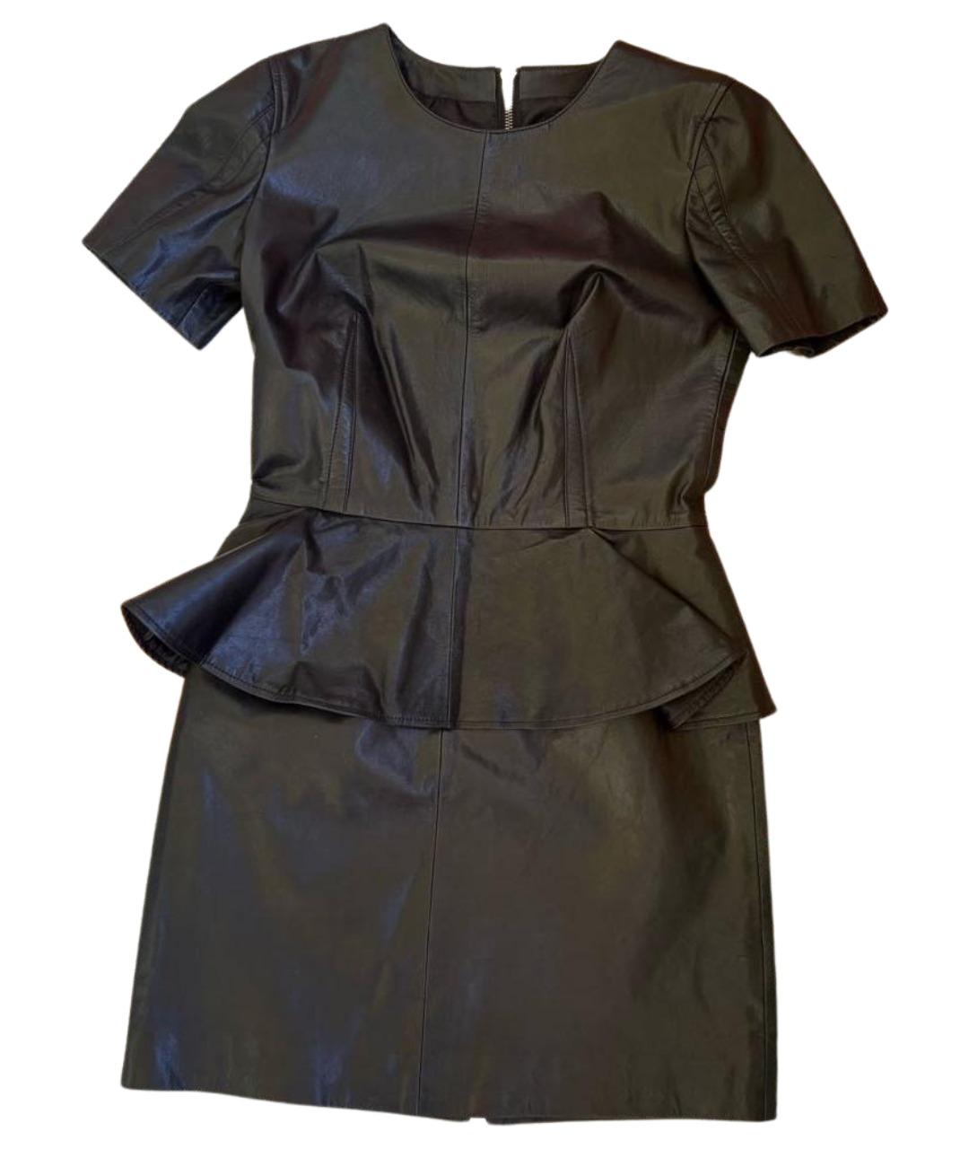 MCQ ALEXANDER MCQUEEN Черное кожаное повседневное платье, фото 1