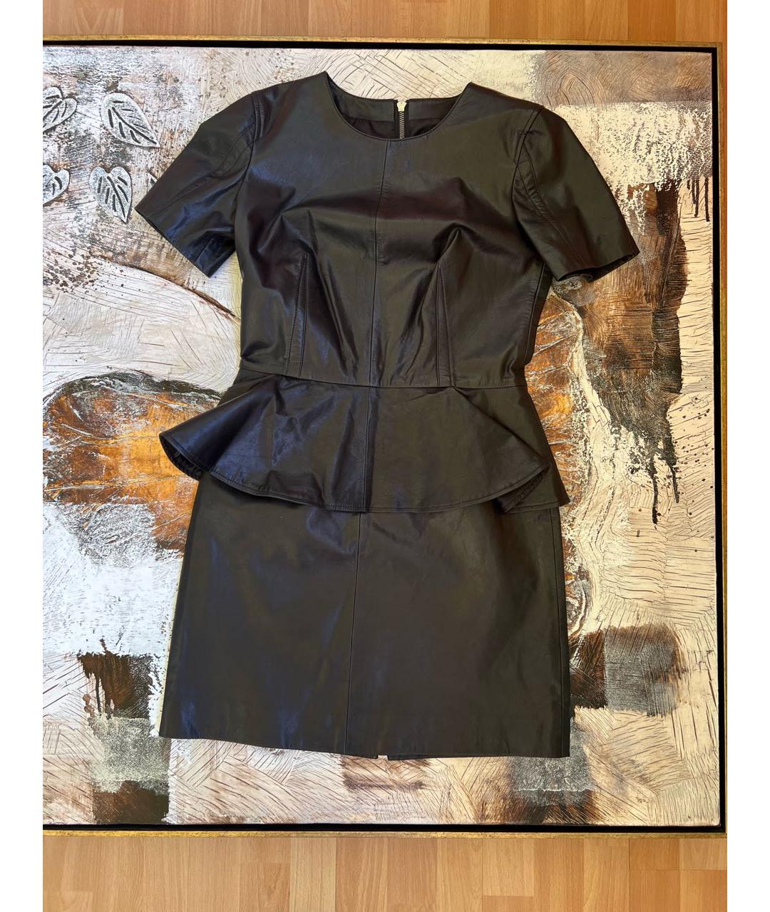 MCQ ALEXANDER MCQUEEN Черное кожаное повседневное платье, фото 8