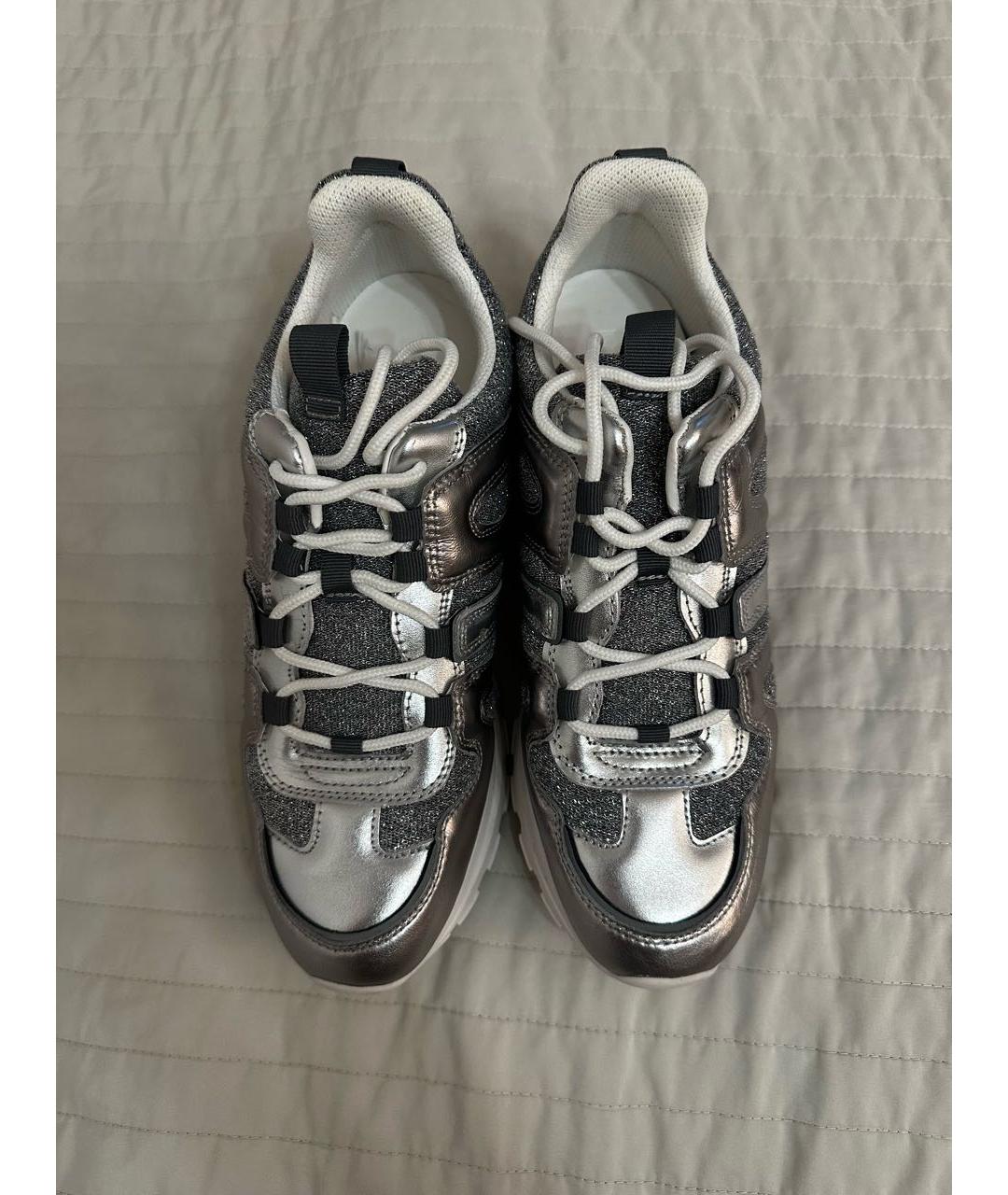 DKNY Серебряные текстильные кроссовки, фото 4